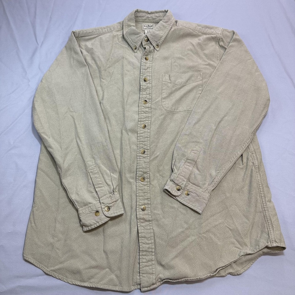 L.L. Bean Shirt Mens XLT Big & Tall Chambray Collared Casual Outdoor Lumberjack